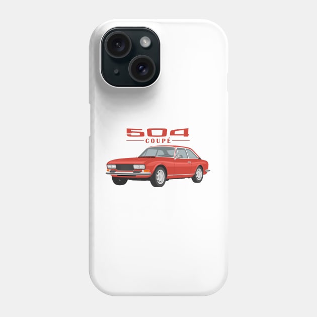 504 Coupé Cabriolet Coupe red Phone Case by creative.z