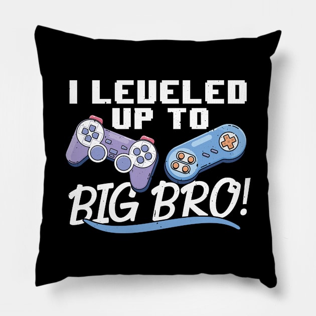 I Leveled Up To Big Bro, Gamer New Brother Pillow by TabbyDesigns