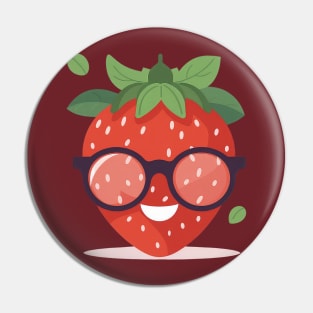 A strawberry with glasses Pin