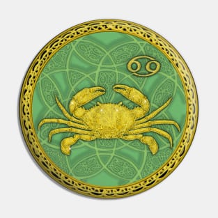 Zodiac Cancer Green Pin