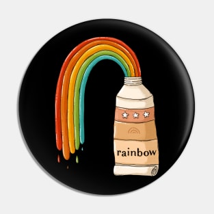 Rainbow paint tube Pin