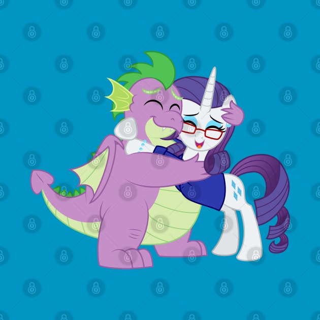 FHS Spike and Rarity Hugging by Aleximus Prime