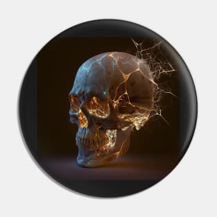 Light Fire Skull Art Pin