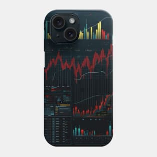 Day trading cryptocurrency with candle stick Phone Case