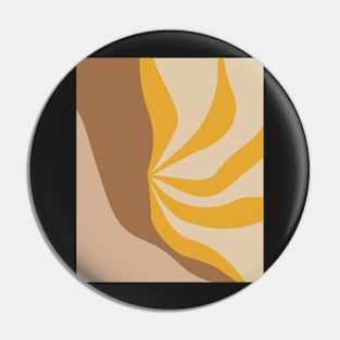 Minimal Modern  Abstract Shapes Orange Leaves Warm Tones  Design Pin