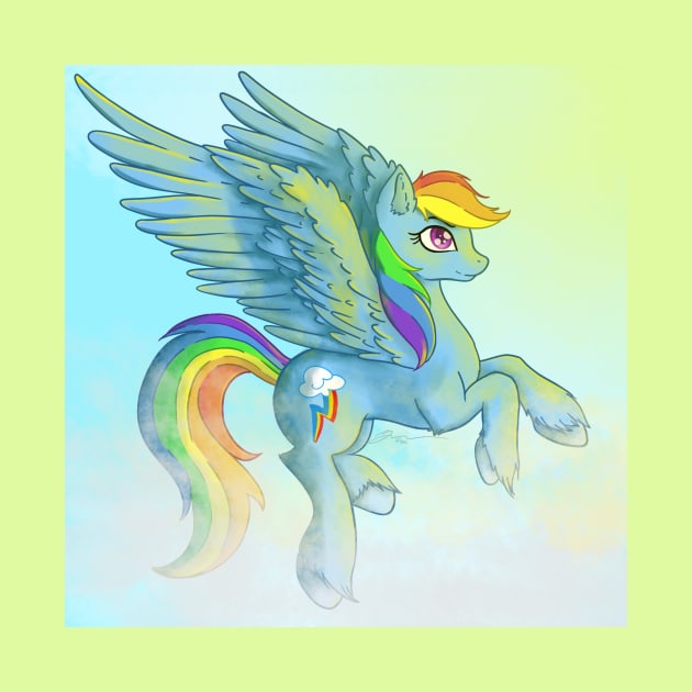 Rainbow Dash in the Clouds by ThatCatObsessedDemon