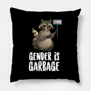 Gender Is Garbage Raccoon Pillow