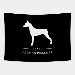 German Pinscher Dog White Silhouette Tapestry