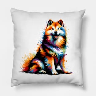 Vibrant Shikoku in Colorful Paint Splash Artwork Pillow