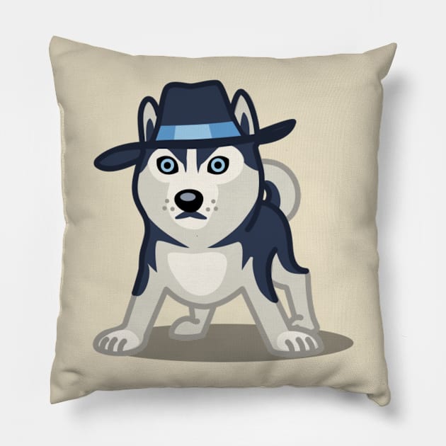 Funny Siberian Husky - Dog Gifts for Husky Dog Lovers Pillow by BansheeApps