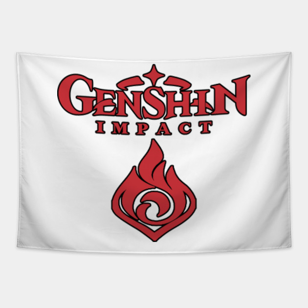 Genshin Impact Pyro Symbol Elements Genshin Impact Elements Tapisserie Teepublic Fr