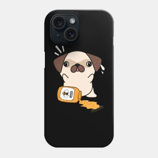 Naughty Pug spilled a jar of honey Phone Case