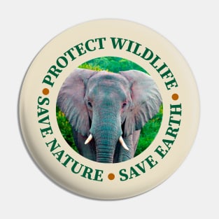 Wildlife Conservation Earth Day Elephants Pin