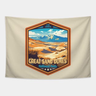 Great Sand Dunes  National Park Vintage WPA Style National Parks Art Tapestry