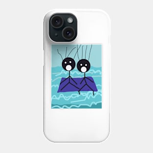 Kids and Raft Stick Figure Phone Case