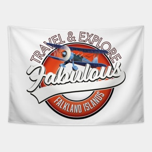 Travel explore fabulous Falkland Islands logo Tapestry