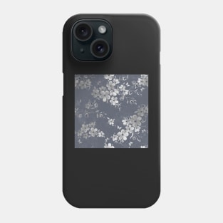 Dark Gray Floral Pattern Phone Case