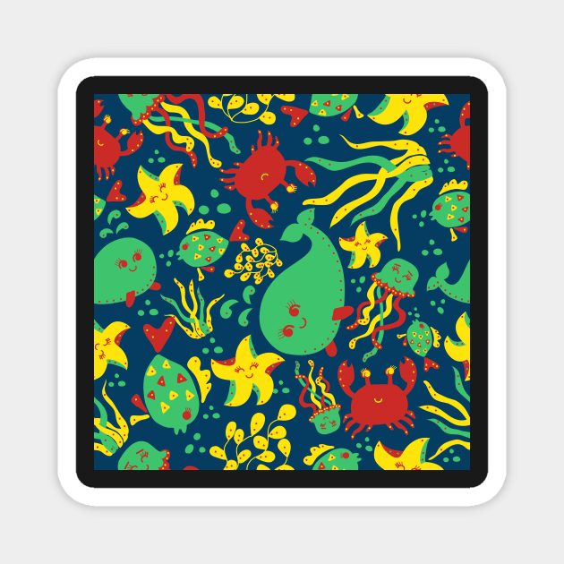 Ocean Animals Magnet by sarakaquabubble