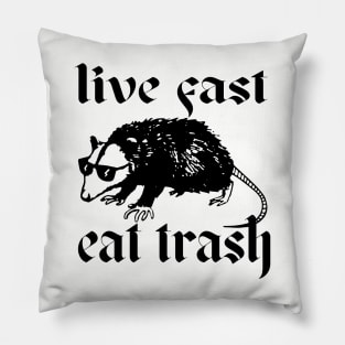 Live Fast, Eat Trash Pillow