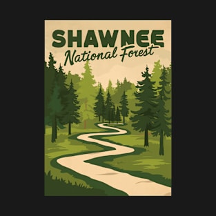 Shawnee National Forest Watercolor Minimal Poster T-Shirt