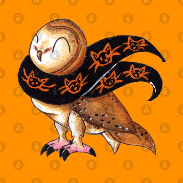 Happy Owl-o-Ween (Barn Owl) by KristenOKeefeArt