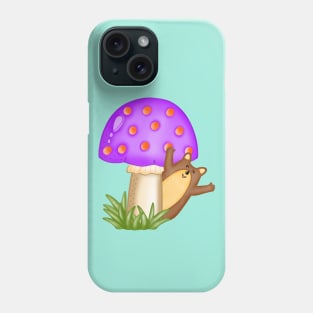 Happy groundhog with Mushroom hat Phone Case