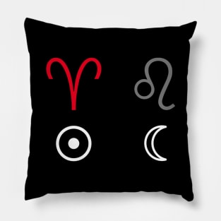 Aries Sun Leo Moon Zodiac Sign Pillow