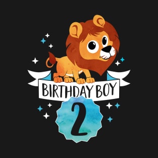 Birthday Boy Lion - Two Years Child Baby Toddler Gift - Second Birthday - 2nd bday T-Shirt