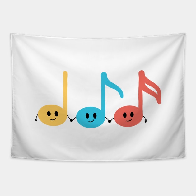 Dramabite Color harmony music notes cute kids Tapestry by dramabite