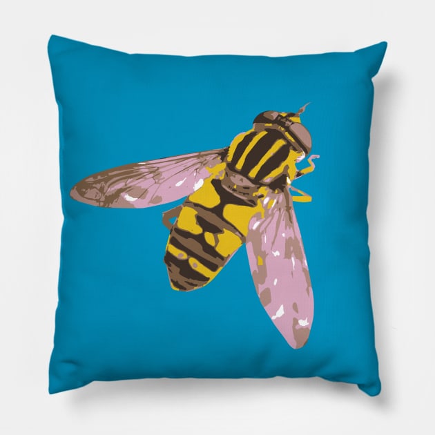 Hoverfly vector illustration Pillow by Bwiselizzy