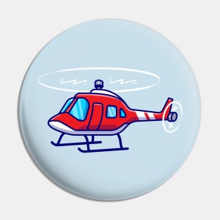 Helicopter Cartoon Illustration Pin