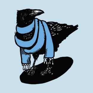 Big Blue Scarfed Crow T-Shirt