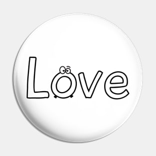 Funny Love Black Design Pin