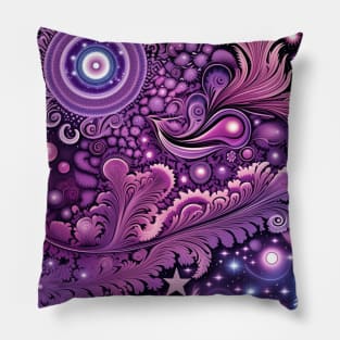 Other Worldly Designs- nebulas, stars, galaxies, planets with feathers Pillow