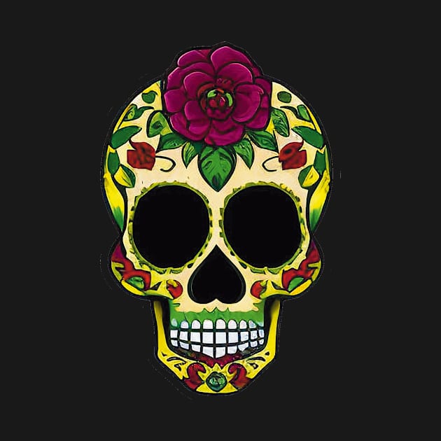 Celebrate Día de los Muertos with this colorful sugar skull art 4 by ImaginativeInkPOD