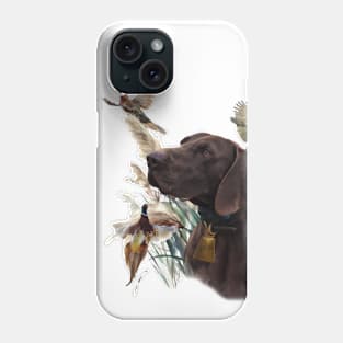 German Shorthaired Pointer and beautiful pheasants Phone Case