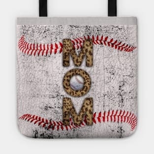 Baseball mom leopard sport love Tote