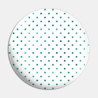 Teal Polka Dots Pattern Watercolor Abstract Cute  Girly Pretty Trendy Design Pin