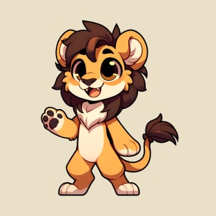 Cute Chibi Lion Anthro Furry Art T-Shirt