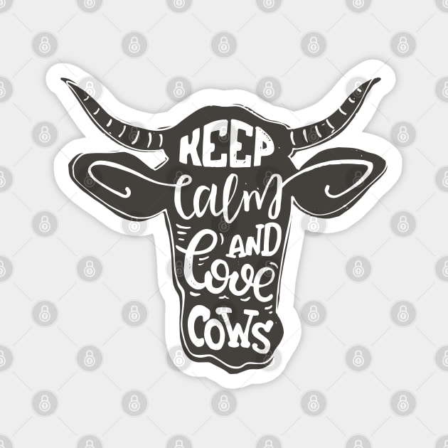 keep calm and love cows Magnet by Mako Design 