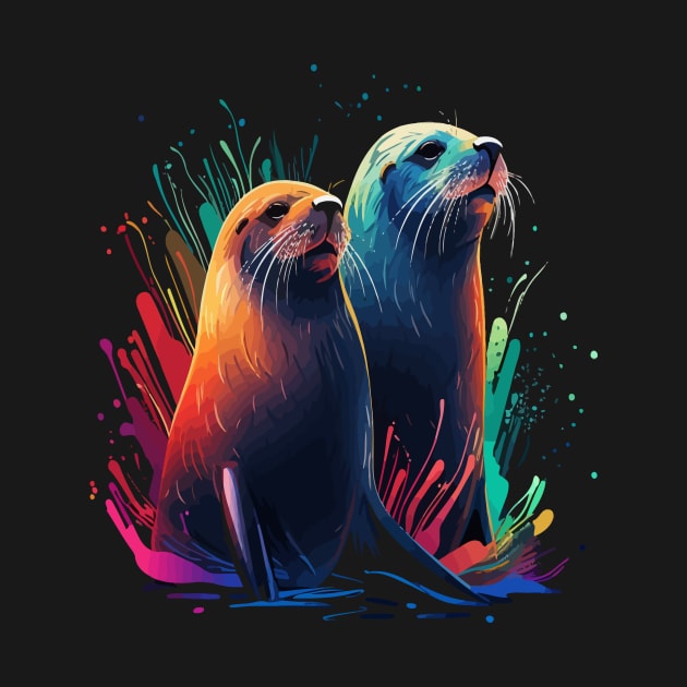 Sea Lion Couple Valentine by JH Mart