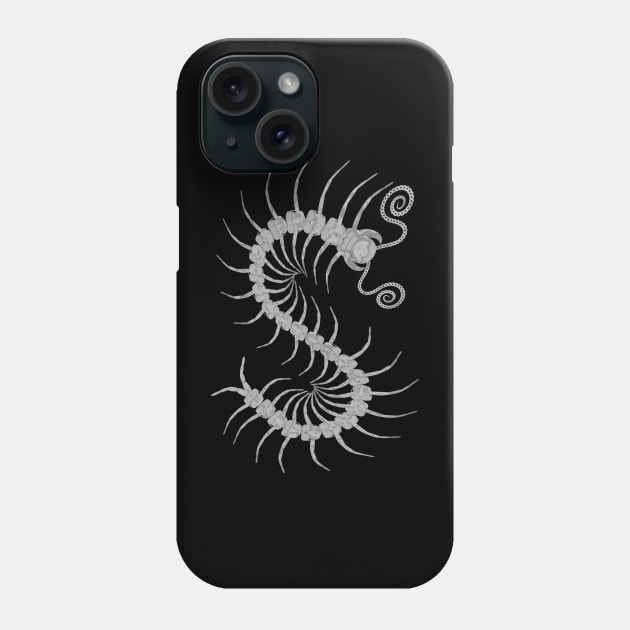 Silver Centipede Phone Case by IgorAndMore