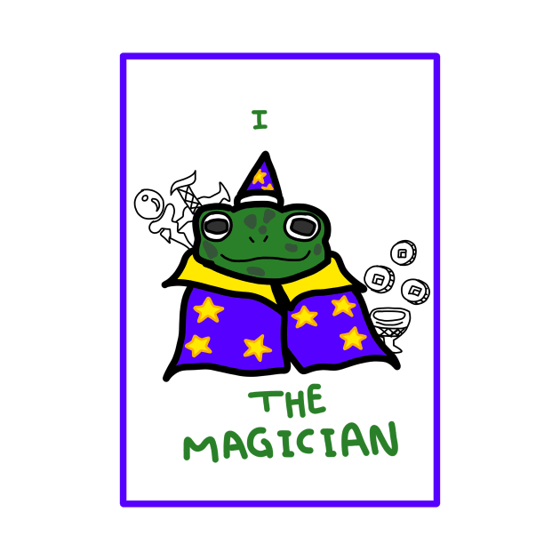 Number I The Magician toad frog thingy tarot inspired by flightless pixie