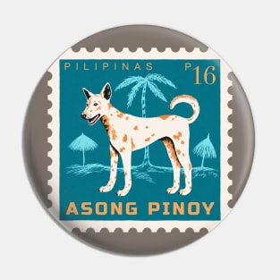 Asong Pinoy Dog Postage Stamp Pin