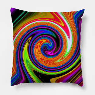 Swirl Retro Orange Pillow