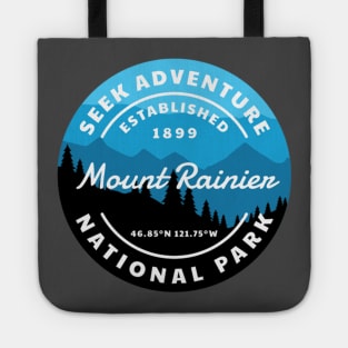 Mount Rainier National Park Retro Sticker Tote