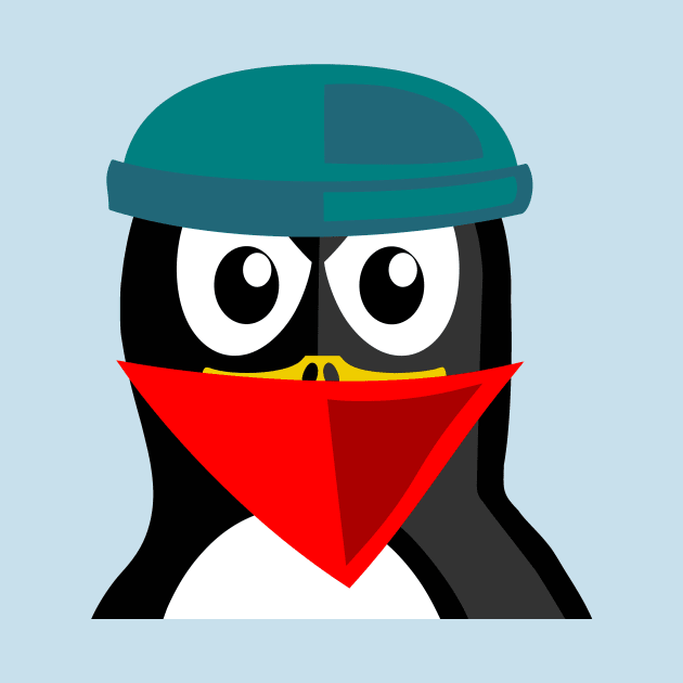 Crook Penguin Artwork for Black hat Coders and Nerds by PatrioTEEism