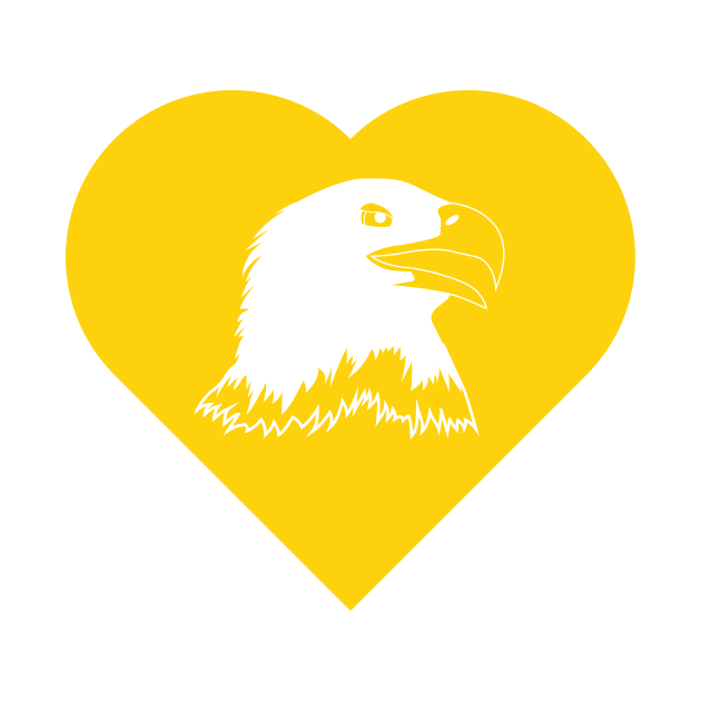 Eagle Mascot Cares Yellow by College Mascot Designs