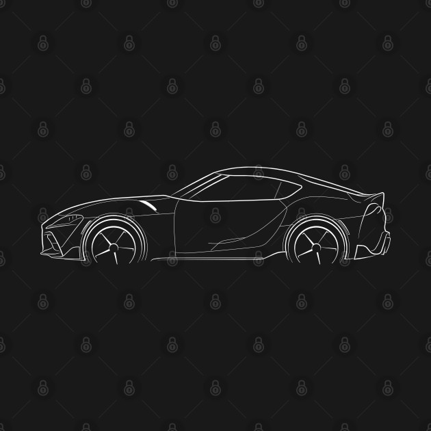 front/profile - 2020 Toyota GR Supra Mk5 - stencil, white by mal_photography