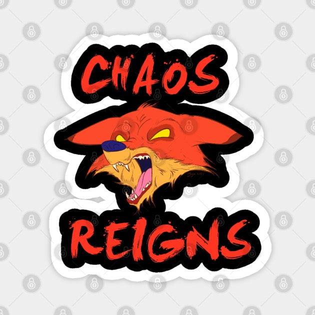 What Does The Fox Say? Chaos Reigns! Magnet by Philip_de_Goya